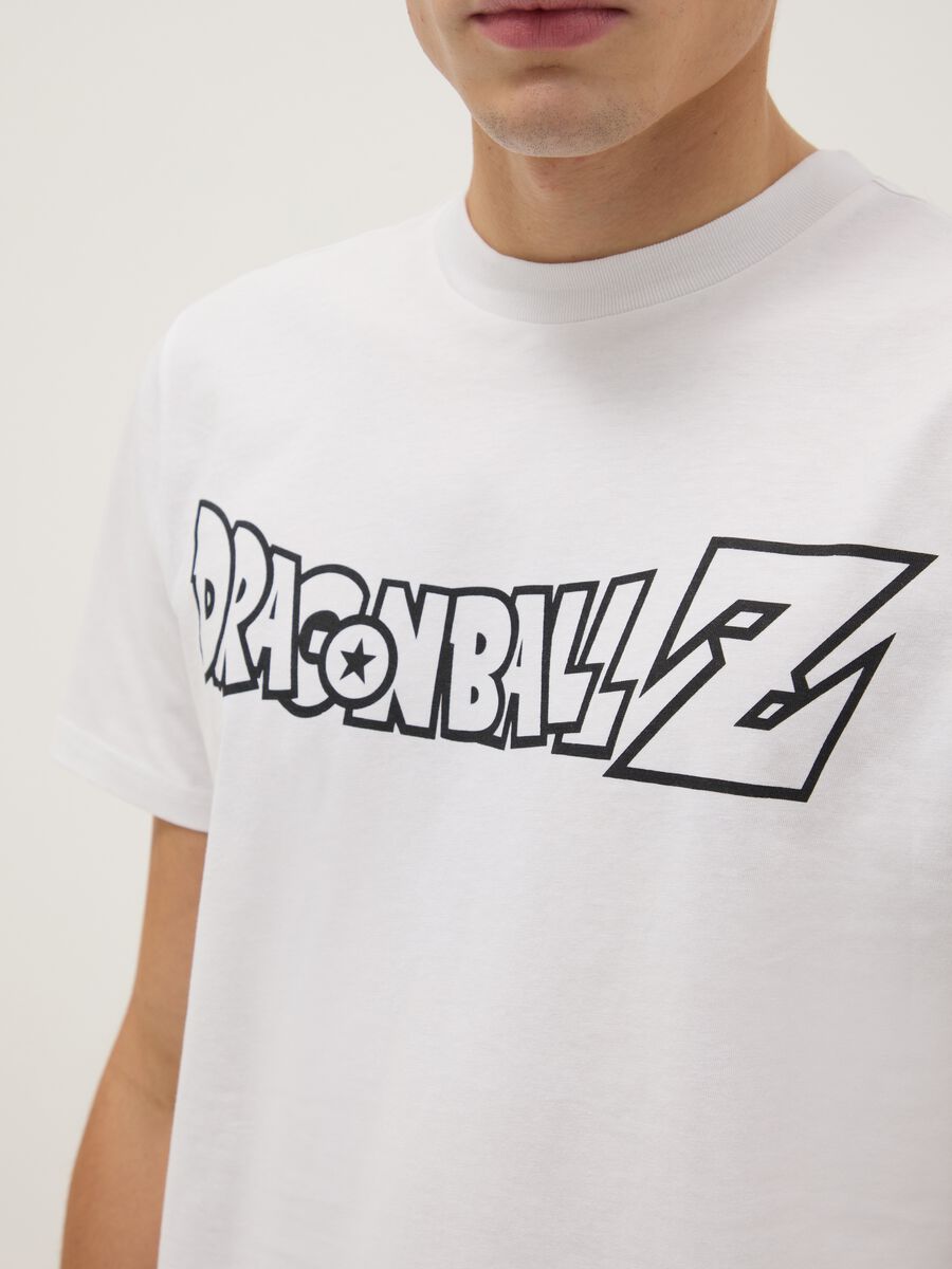 White pure cotton regular fit T-shirt with Dragon Ball print_3