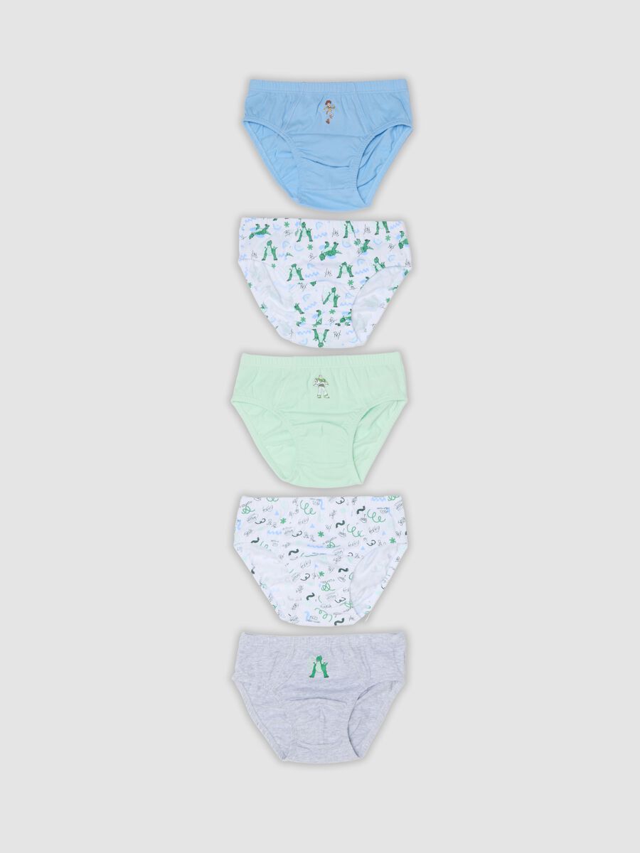 Pack of five multicolour organic cotton Toy Story print briefs_0