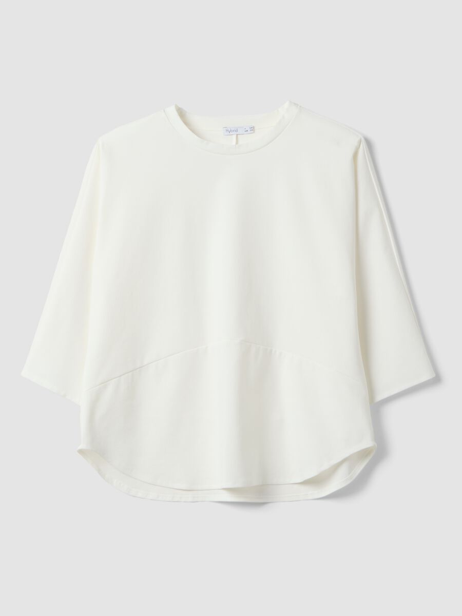 White regular fit stretch cotton-blend T-shirt_4