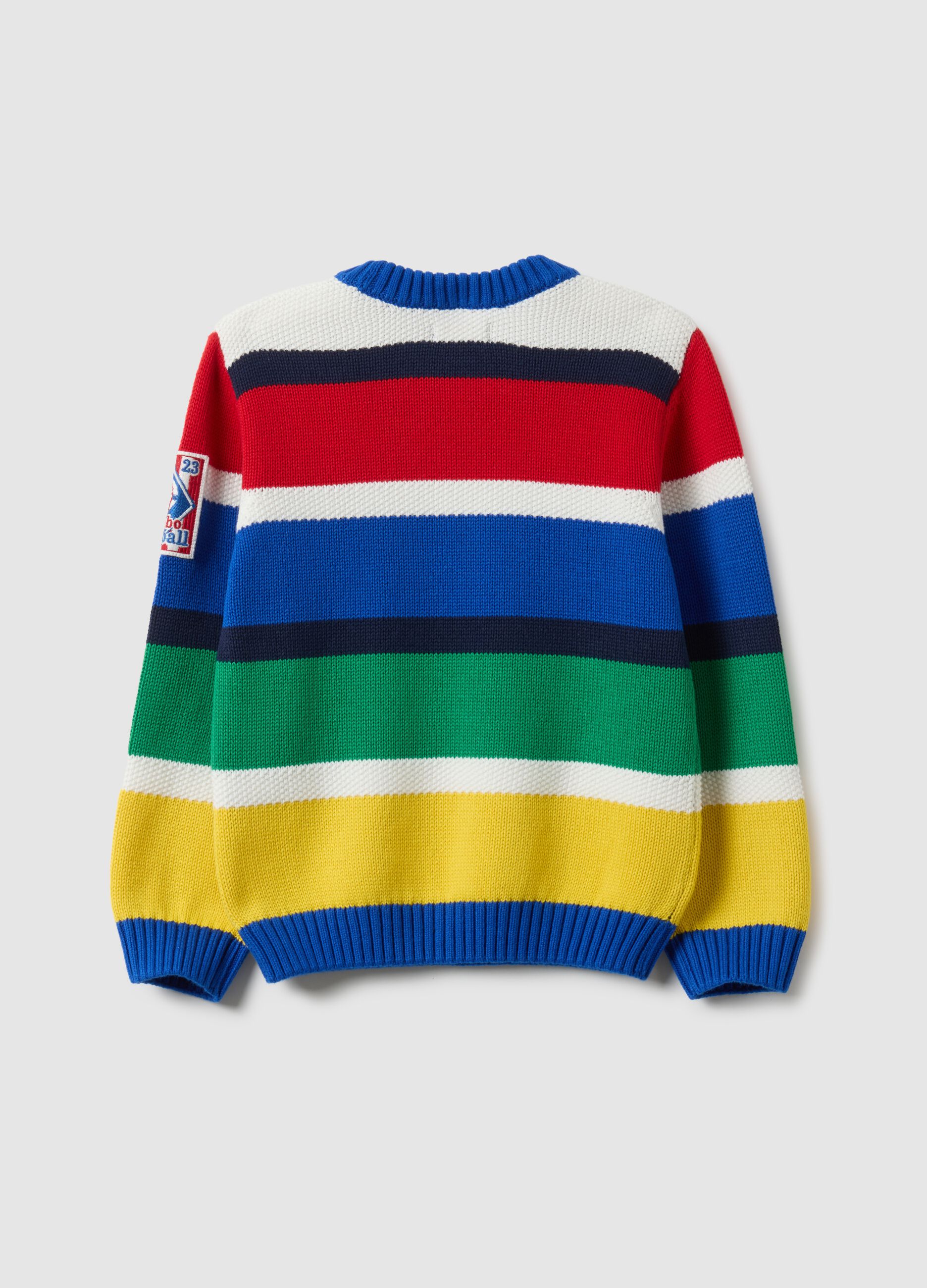 Multicolour striped pure cotton sweater for children regular fit