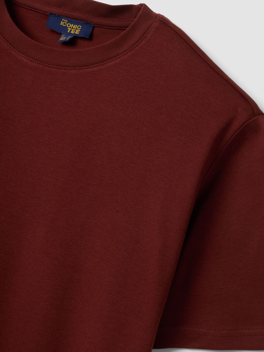 Red pure cotton relaxed-fit short-sleeve T-shirt_2