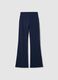 Blue Stretch Cotton Flare Fit Leggings_4