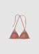 Pink metallic crochet triangle bikini top_5