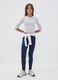 Girls&rsquo; blue skinny leggings in stretch organic cotton_0