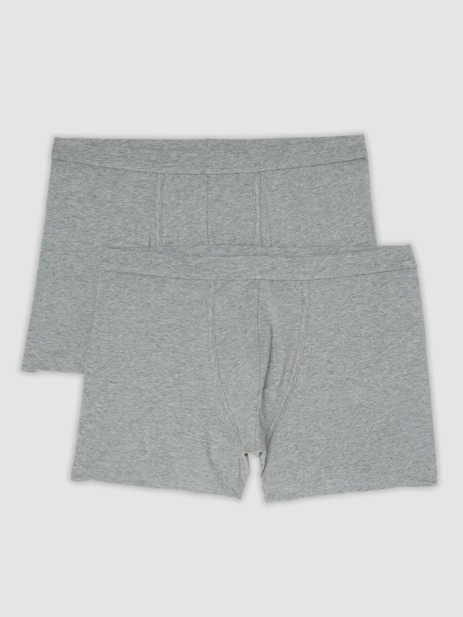 Bipack di boxer midi grigi in cotone Supima elasticizzato_4