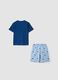 Boys&rsquo; multicolour pure cotton short pyjamas with fish print_1