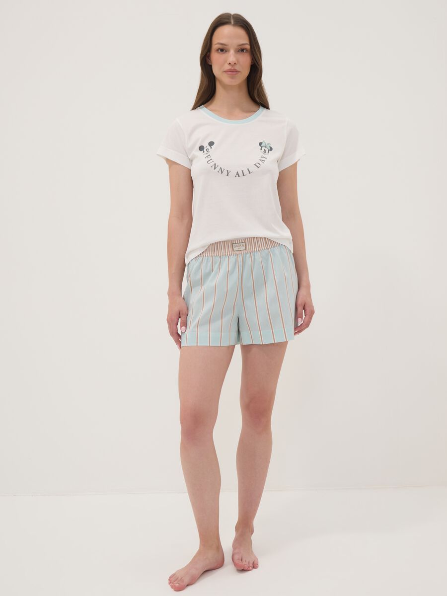 Multicolour organic cotton striped pyjama shorts_0