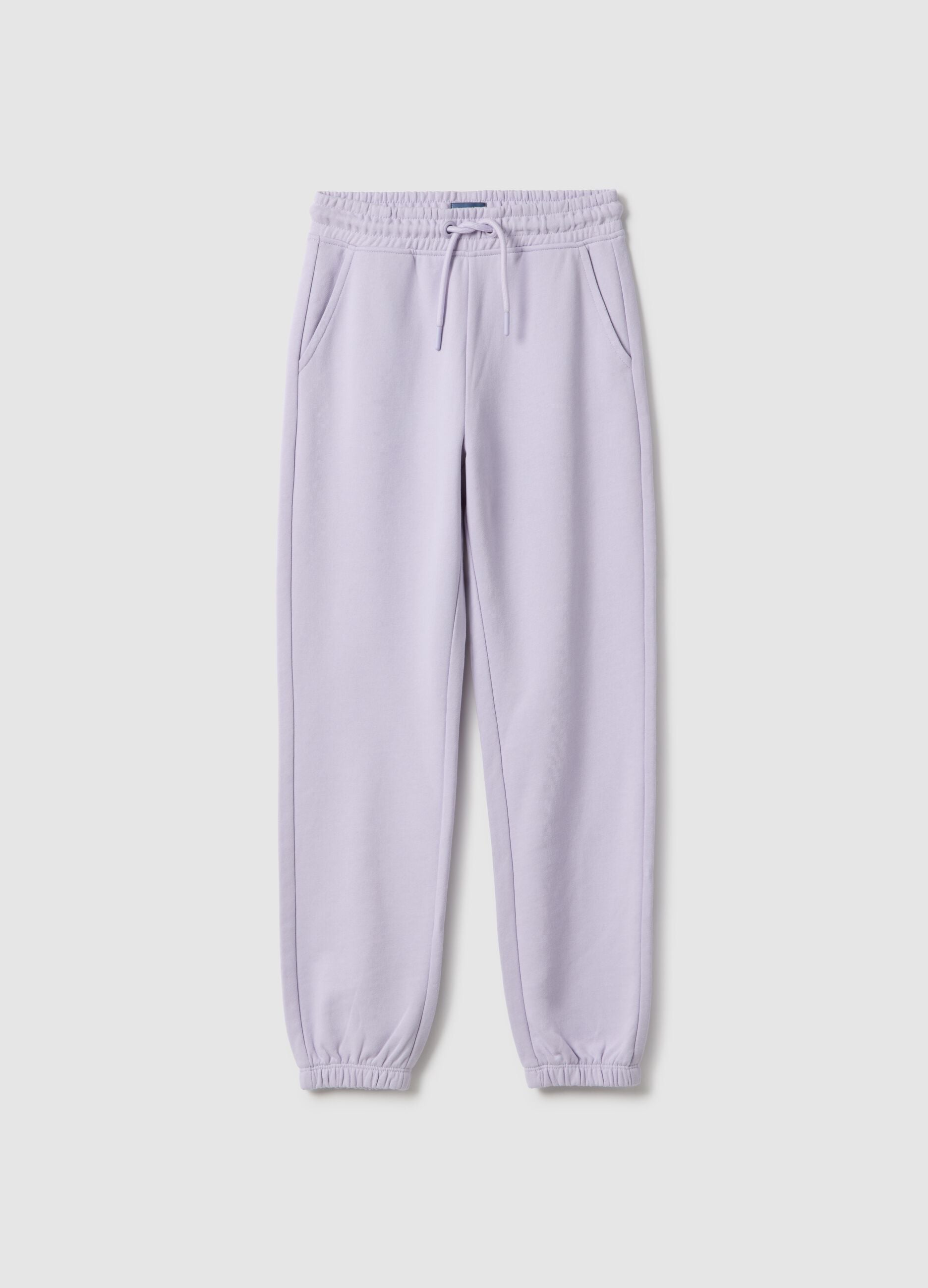 Girls' purple pure cotton trousers regular fit
