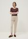 Brown regular fit viscose blend T-shirt with bows_0