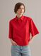 Red pure cotton shirt with chest pocket, oversized fit_3