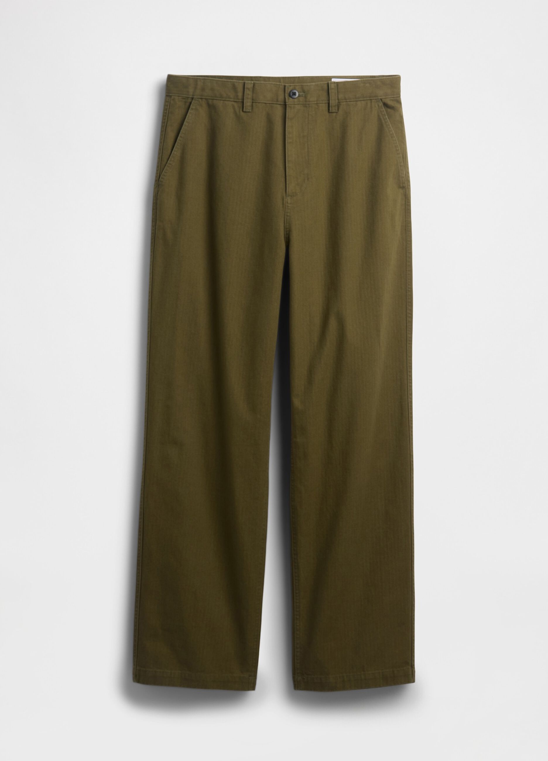 Green regular cotton trousers
