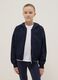 Blue pure cotton hoodie with zip for girls, regular fit_0