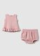 Pink pure cotton outfit for girls_0
