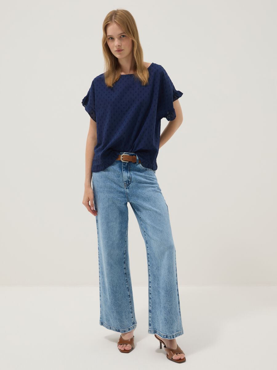 Blue pure cotton blouse_1