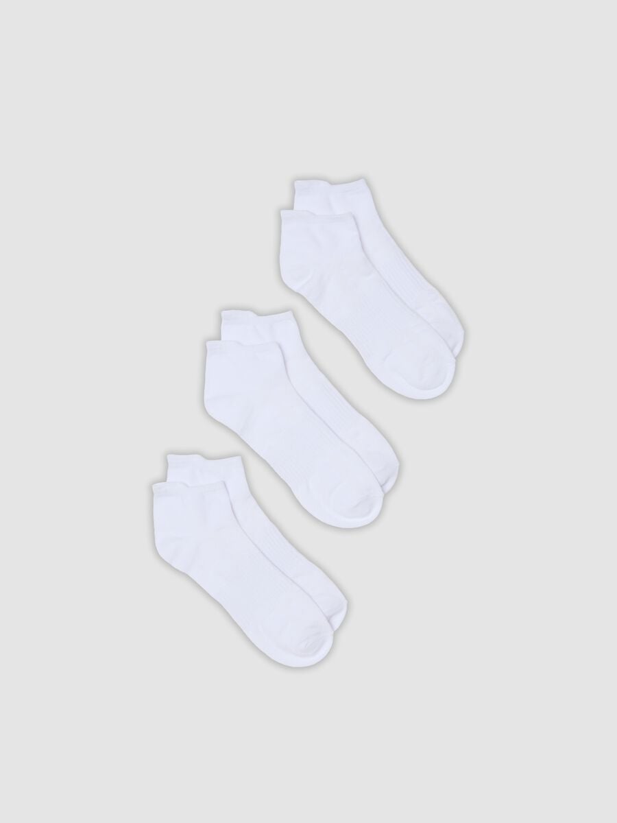 3-pack of white organic cotton-blend ankle sports socks_0
