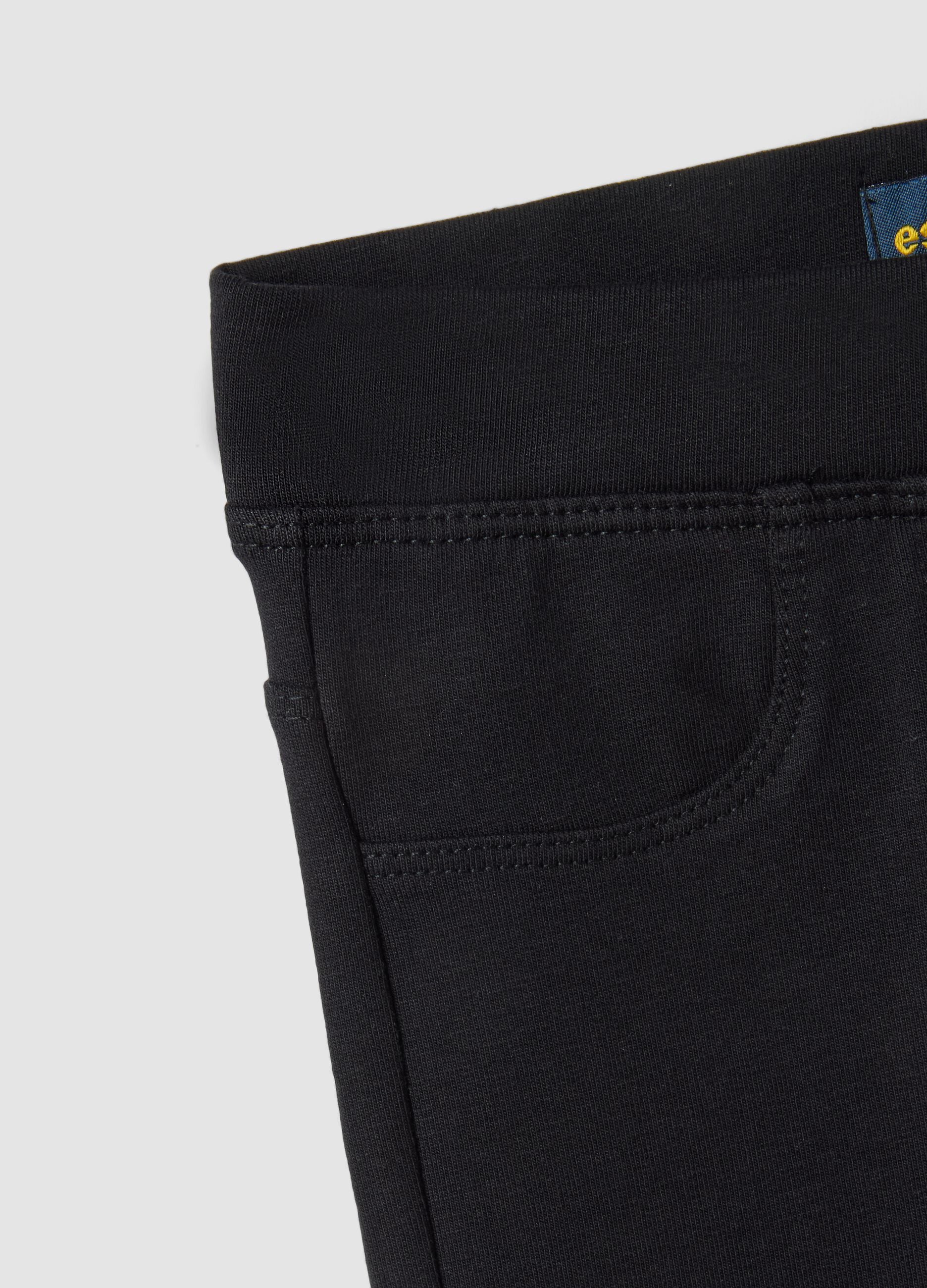 Black organic cotton flared trousers