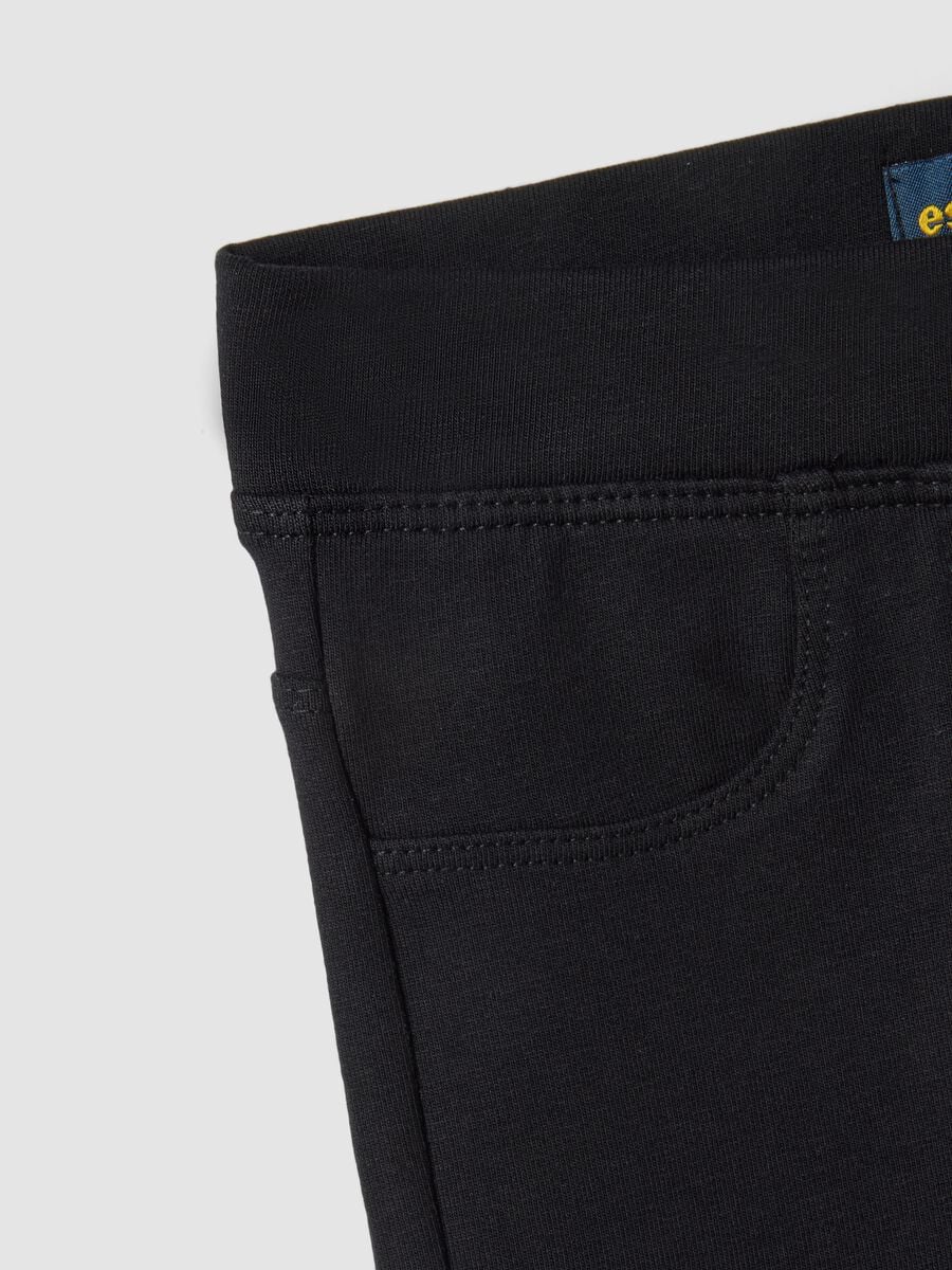Black organic cotton flared trousers_2