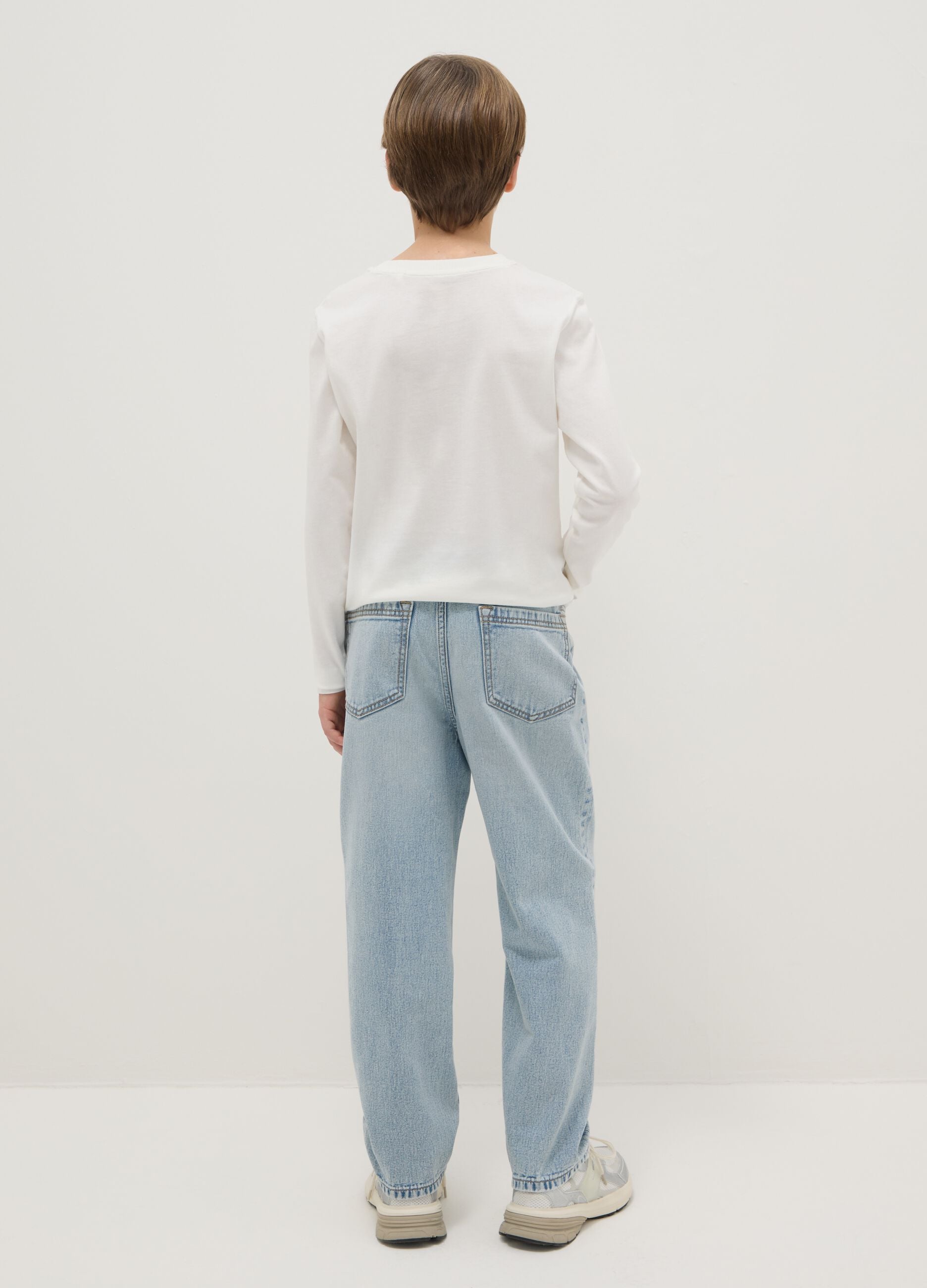 Boy's pure cotton blue baggy fit jeans