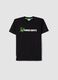 Boys' relaxed fit pure black cotton T-shirt with print_3