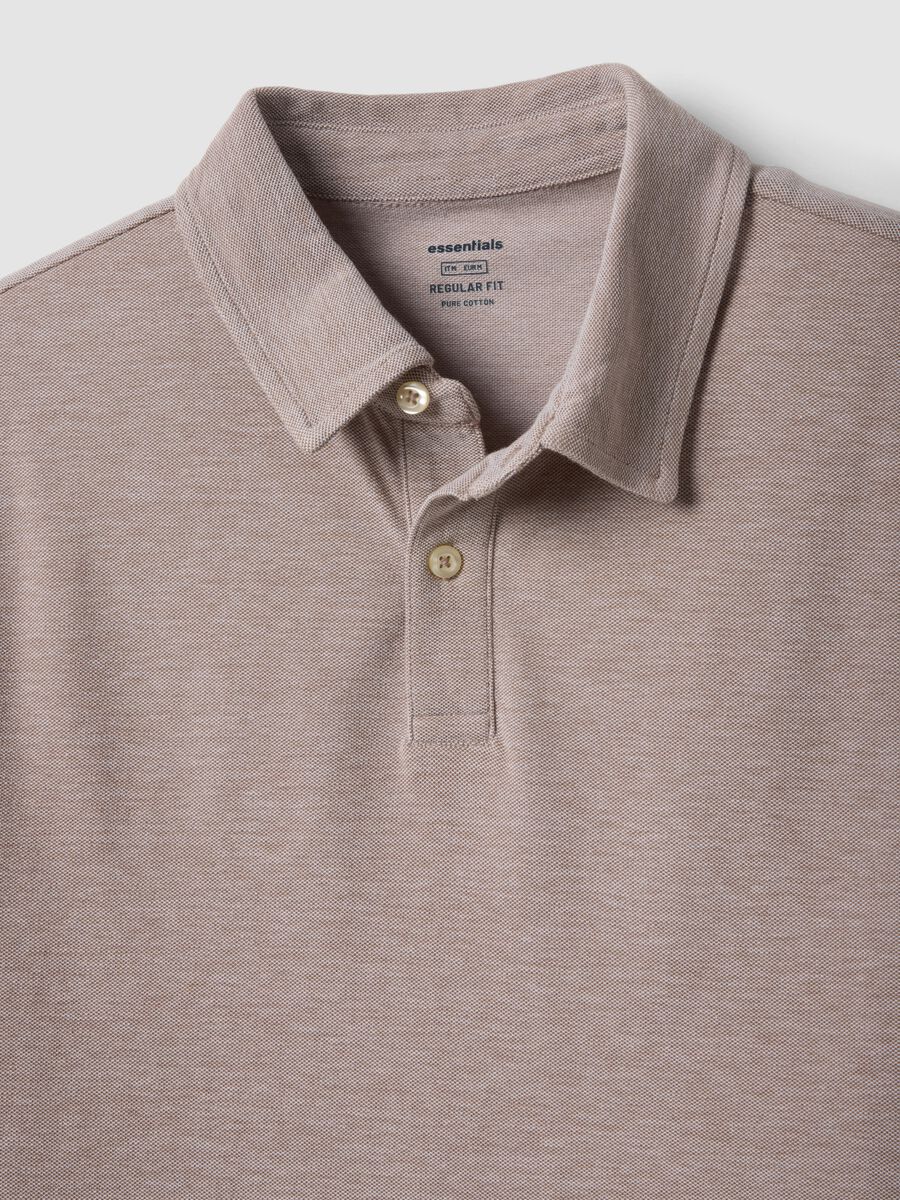Pink short-sleeve polo shirt in pure cotton_5