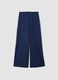 Straight blue regular fit viscose and linen blend chino trousers_4