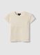 Girls&rsquo; white stretch-fabric T-shirt, regular fit_3