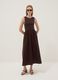Brown sleeveless stretch cotton dress, regular fit_0