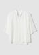 White viscose-blend blouse, regular fit, with Mandarin collar_4
