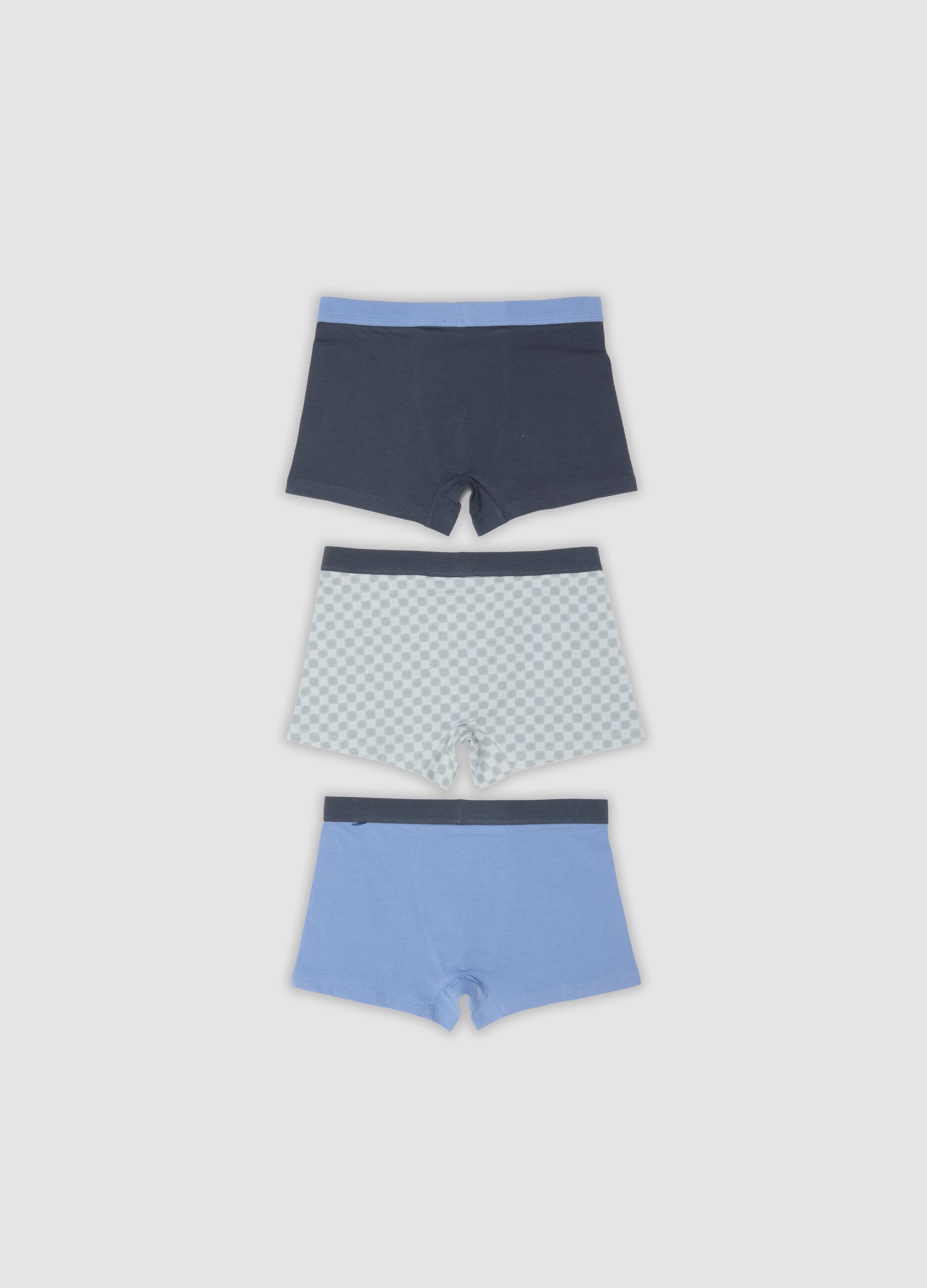 Boys&rsquo; multicolour organic cotton midi boxer shorts 3-pack