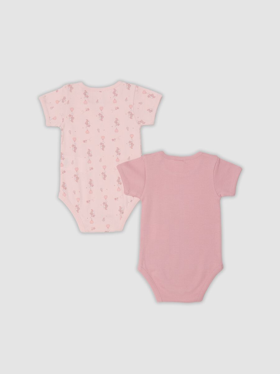 2-pack pink organic cotton Minnie print bodysuits for baby girl_1