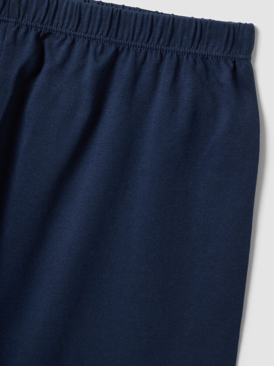 Blue short pyjamas in pure organic cotton for kids, regular fit_3