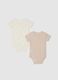 Twin-Pack Pure Cotton Multicolour Bodysuits for Babies_1