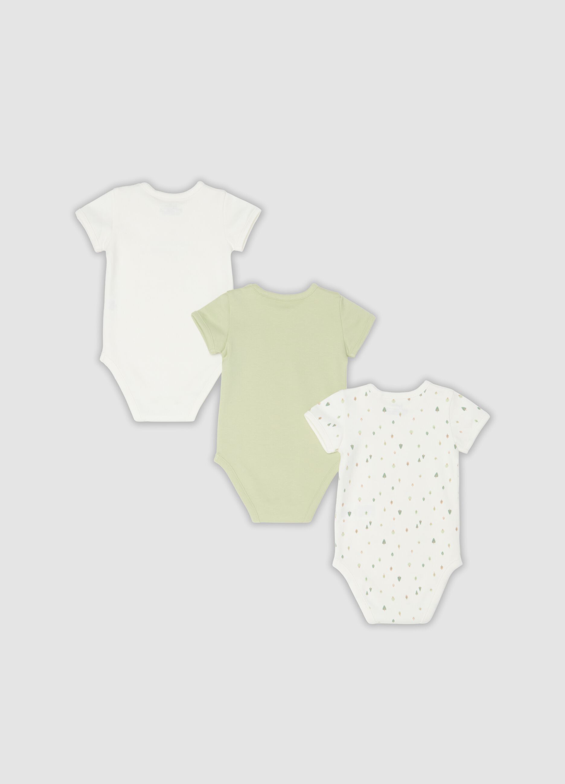 3-pack of multicolour organic cotton baby bodysuits with print
