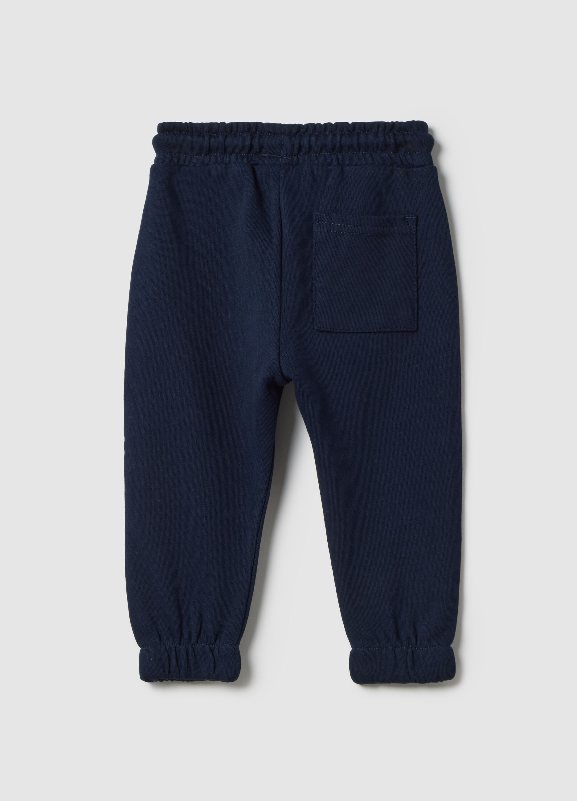 Boys' regular fit blue pure cotton jogger trousers