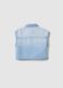 Girl's regular fit blue denim cotton blend crop shirt_1