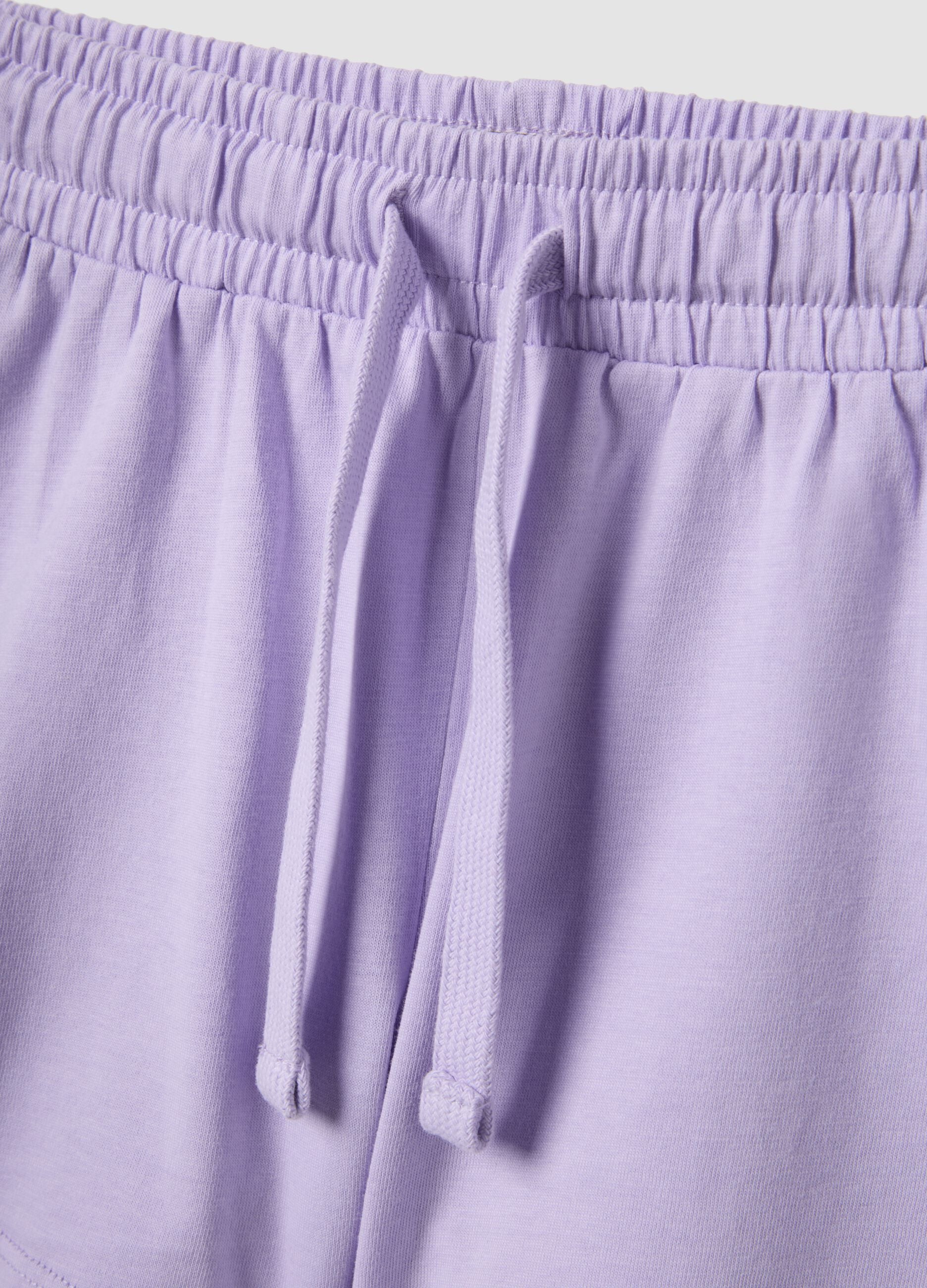 Girls' purple pure cotton shorts, regular fit