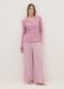 Pink pure cotton nightshirt regular fit with serafino collar_1