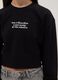 Girl's black crew-neck sweatshirt in pure cotton regular fit_2