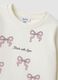 White pure cotton sweatshirt with bow print for baby girl_3