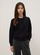 Girls' regular fit black pure cotton sweatshirt with zip_0