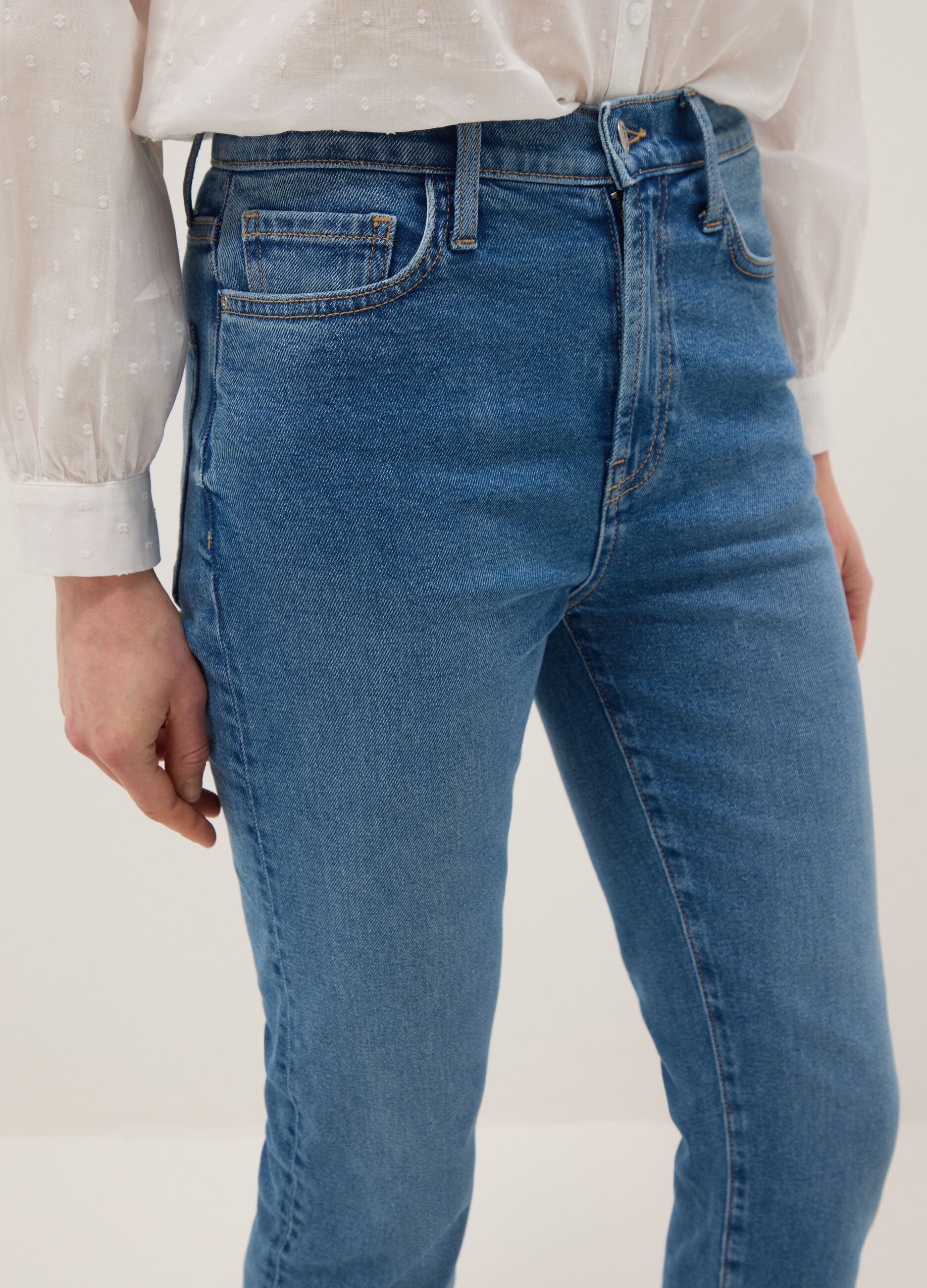 Bootcut jeans in blue stretch denim cotton
