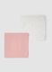 Two-pack of multicoloured pure cotton blankets for newborn girls_0