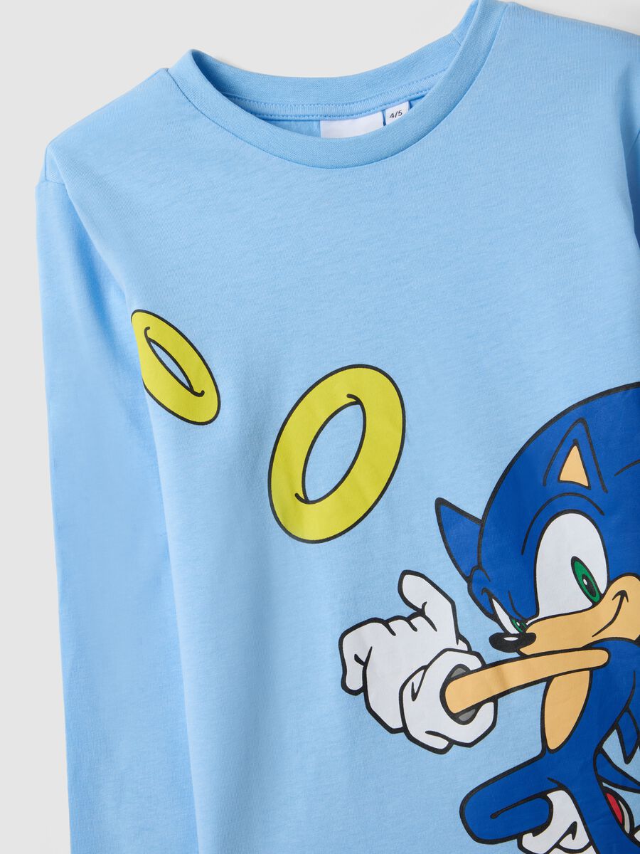 Boy's blue pure cotton pyjamas regular fit with Sonic print_2
