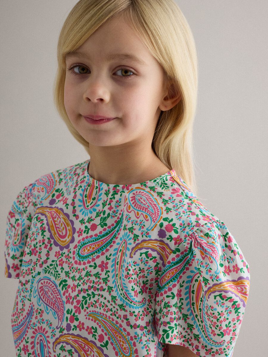 Girls' pure cotton multicolour regular fit shirt with pattern_2