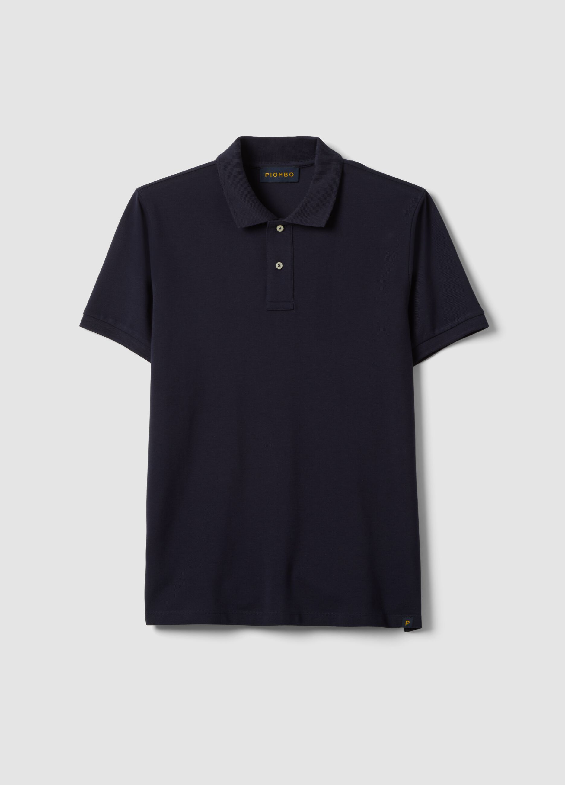 Blue Supima cotton polo shirt, regular fit