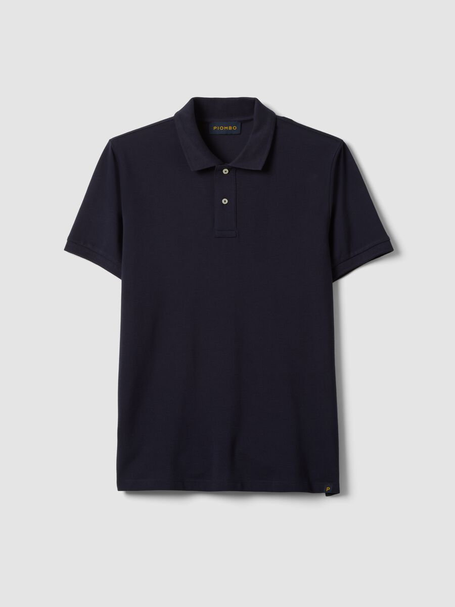 Blue Supima cotton polo shirt, regular fit_4