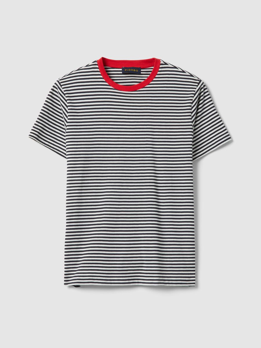 Regular fit multicolour striped pure cotton T-shirt_4