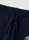 Pantaloni jogger blu in puro cotone organico con coulisse per bimbo_2