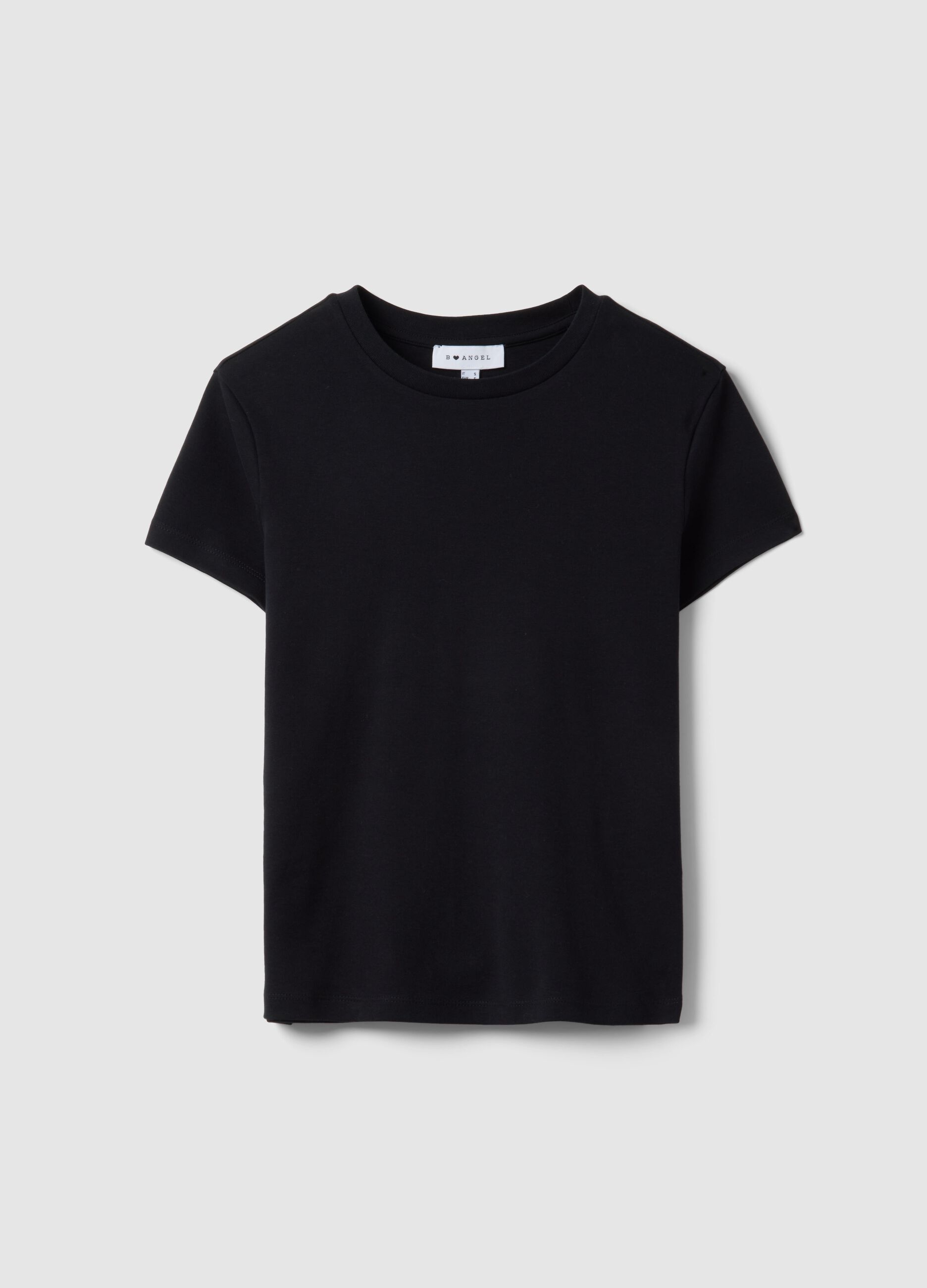 Black pure cotton regular fit T-shirt