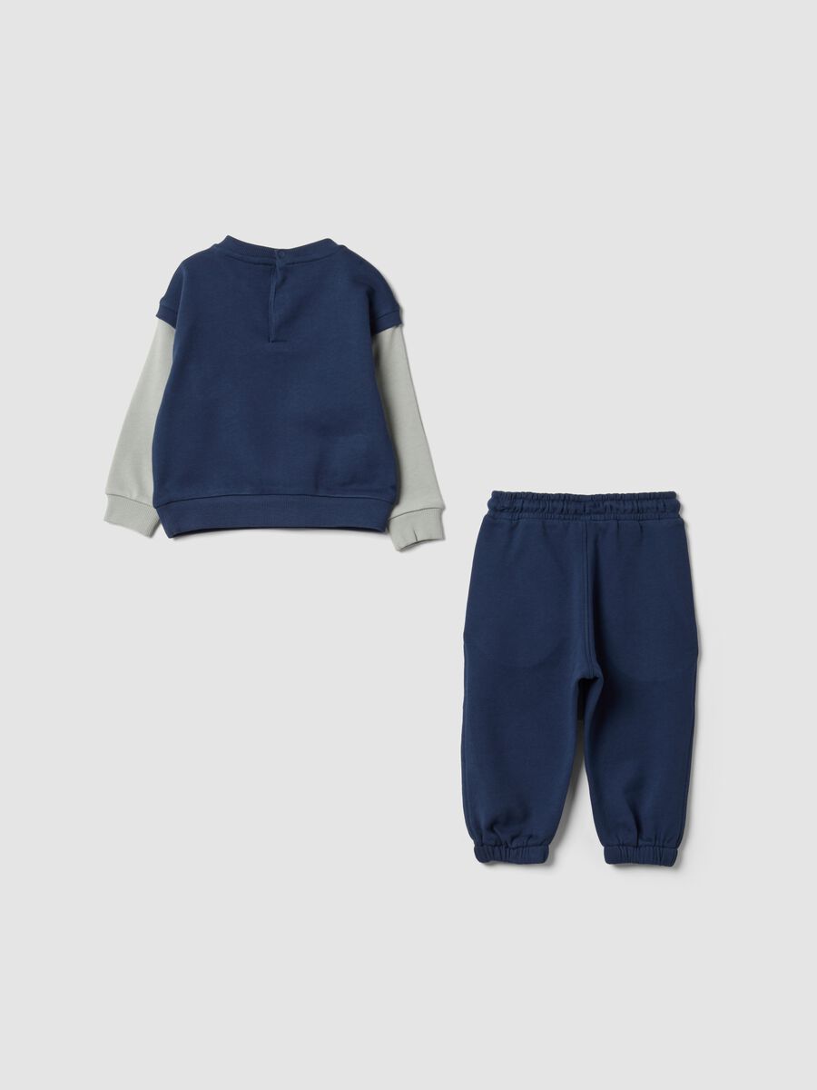 Blue pure cotton jogging set for baby boy with skate print_1